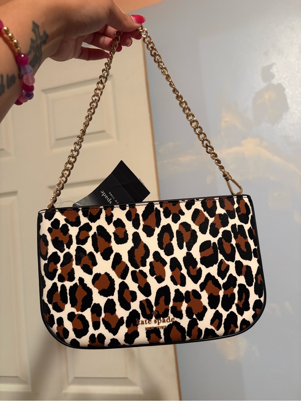 Kate Spade Madison Leopard Pouchette New With Tag Small Shoulder Bag